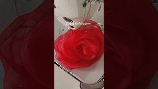 Orgaza Rose flower making ideas appleblossom orgazaroseflowersewingprojects [upl. by Harshman]