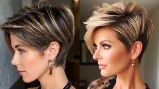 Short Pixie Hair cut And Bob Hair Dye colors ldeas for women [upl. by Wolk573]