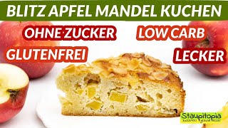 Blitz Apfel Mandel Kuchen ohne Zucker 😍 [upl. by Atiuqa]