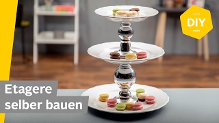 DIY Etagere selber machen mit Tellern – super einfach ohne Bohren  Roombeez – powered by OTTO [upl. by Yauqram]