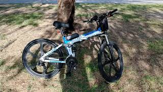 ANCHEER Electric Folding Mountain Bike Review 250W [upl. by Senior]