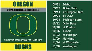 2024 Oregon Ducks Football Schedule [upl. by Burnard]