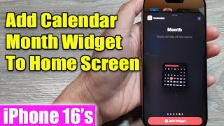 iPhone 1616 Pro Max How to Add Calendar Month Widget To Home Screen [upl. by Murielle715]