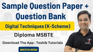 Question Bank Digital Techniques  DTE  MSBTE  KScheme  Toshib Tutorials [upl. by Adnana]