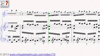 Johann Sebastian Bach Toccata and Fugue in D minor for Violin and Piano sheet music  Video Score [upl. by Elkraps]