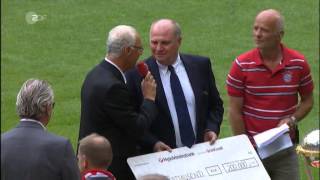 FC Bayern vs FC Barcelona  das ist der wahre Uli Hoeneß  Uli Hoeneß Cup 24072013 [upl. by Nawoj17]