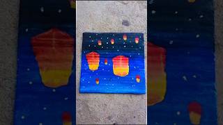 Sky lanterns skylanterns drawing art shorts youtubeshorts trending [upl. by Sinnylg]