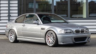 2004 BMW E46 M3 CSL  Silver Grey Metallic  Walkaround 4K [upl. by Arytas]