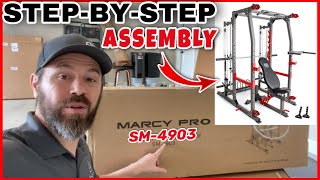 Marcy Pro Smith Cage Total Home Gym  Weight Bench Assembly StepByStep Guide [upl. by Hcib]