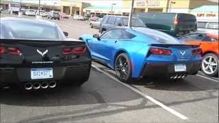 Group of 2014 C7 Corvette Stingrays caught on the street  Arizona [upl. by Darya]