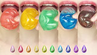 asmr RAINBOW MOGU MOGU DRINKS WITH NATA DE COCO 알록달록 모구모구 나타드코코 먹방 eating sounds [upl. by Goltz741]