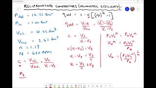 Reciprocating Compressor Efficiency Formulae and Derivation [upl. by Felix]