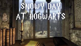 Snowy Day at Hogwarts Sit at Harry Potters Desk 10 Hours of Harry Potter Inspired Music and Snow [upl. by Jackquelin]