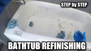 BEFORE amp AFTER  How to REPAIR and Reglaze a Bathtub  Remove Paint from a Bathtub  DP Tubs [upl. by Enaerb]