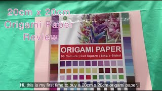 Origami paper review 20cm x 20cm origami paper [upl. by Nabalas]