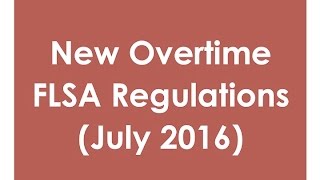 New Overtime Regulations Webinar and Other FLSA Issues  hrsimplecom [upl. by Anairotciv37]