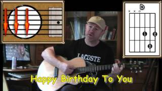 Happy Birthday To You  Acoustic Guitar Lesson  easy [upl. by Jakie]