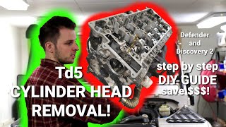 Td5 Cylinder Head Removal  STEP BY STEP DIY  No special tools [upl. by Aliuqahs]