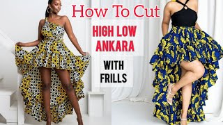 High Low Skirt Cutting And Stitching  How To Cut High Low Tiered Skirt Tutorial [upl. by Cathleen895]