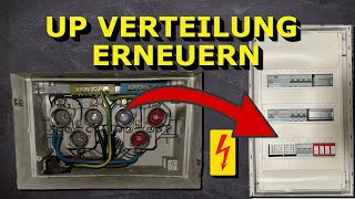 Alte UP Verteilung Stromverteiler in Wohnung tauschen Unterverteiler richtig mit RCD verdrahten [upl. by Veronika]