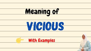 Daily vocabulary  Vicious Meaning  Vocabgram [upl. by Ahsiekit714]