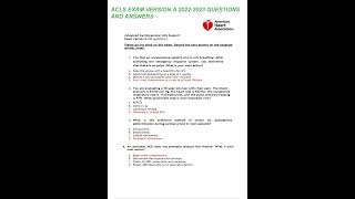 ACLS Exam Version C Latest 2024202550 Questions and Answers [upl. by Netsrek]