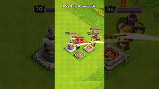 1 Vs 4 in 10 seconds ☠️ ll Clash of clans ll shorts clashofclans coc [upl. by Ahseal]