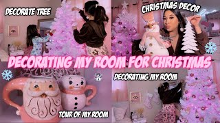 DECORATE WITH ME FOR CHRISTMAS 2022  decorating my room amp Christmas tree [upl. by Anaj264]