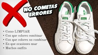 Cómo combinar y limpiar tus ADIDAS STAN SMITH para hombre consejos  muchísimos OUTFITS [upl. by Ahsanat635]