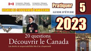 🇨🇦 37 Examen de citoyenneté canadienne 2023  20 questions exemplaires Découvrir le Canada 5 [upl. by Aibun409]