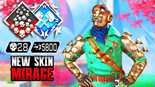 NEW MIRAGE 28 KILLS AND 5800 DAMAGE IN AWESOME GAME Apex Legends Gameplay Season 20 [upl. by Daggett393]