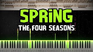 Spring  The Four Seasons by Antonio Vivaldi  piano tutorial with sheet music [upl. by Ecyal]