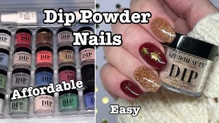 How To Do Dip Powder Nails  Amazon Azure Beauty Christmas Dip Powder Kit Review [upl. by Anehsuc174]