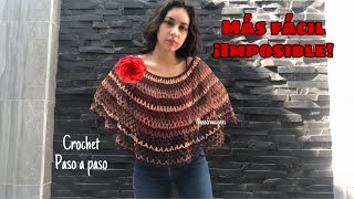 😍 Como tejer CAPA PONCHO Paso a Paso Ganchillo Crochet LAYER UP DIY Muy fácil y Muy Rápido 😍 [upl. by Trotta856]