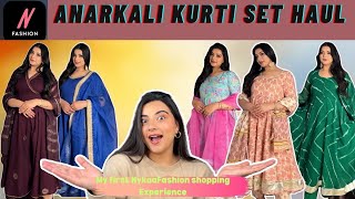 NykaaFashion Anarkali kurti set Haul  haulvideo haul nykaa l [upl. by Eramat810]