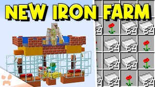 MINECRAFT 120 IRON FARM TUTORIAL  New Easy Efficient [upl. by Goldman]