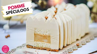 Recette de bûche pomme spéculoos  facile et délicieuse pour Noël [upl. by Anadroj]