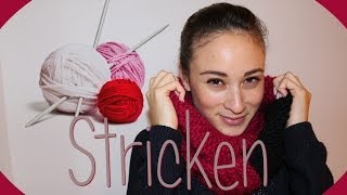 Stricken lernen für Anfänger  Schal  Rundschal  Anleitung  DIY  selber machen  Tutorial [upl. by Nal]