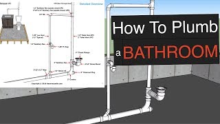 How To Plumb a Bathroom with free plumbing diagrams [upl. by Dnomder]