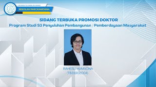 UJIAN TERBUKA PROMOSI DOKTOR RAHESLI HUMSONA  T631902004 SEKOLAH PASCASARJANA UNS [upl. by Adnilak]