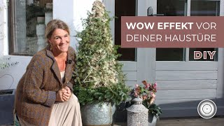 WINTERWONDERLAND für deinen Eingangsbereich  EASY DIY WEIHNACHTSBAUM für deine Haustüre [upl. by Giarla]