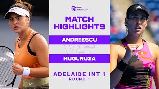 Bianca Andreescu vs Garbiñe Muguruza  2023 Adelaide 1 Round 1  WTA Match Highlights [upl. by Lurline]