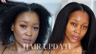 My relaxed Hair WASH DAY ROUTINE After Protective Style  Length Check [upl. by Aggappora]