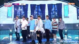 繁中字Eng SEVENTEEN  Pretty U 160504 Live [upl. by Naej]