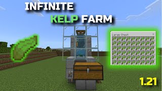 NEW EASY INFINITE KELP FARM For Minecraft Bedrock 121 [upl. by Ardnaed]