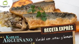 Receta Exprés Verdel con setas y boniato [upl. by Siver]