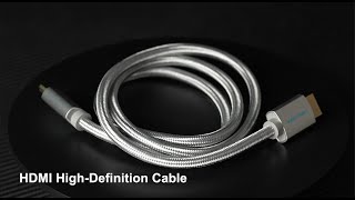 Vention Cotton Braided HDMI Cable Silvery Metal Type AAB [upl. by Bywoods]