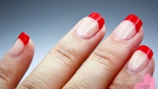 Modern Red French Manicure [upl. by Assilym]