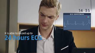 HeartView ER1  24 timers EKG monitor med kunstig intelligens VIATOMWELLUE [upl. by Mitran]