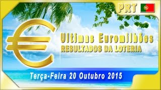 Euromilhões loteria últimos resultados terçafeira 20 de outubro [upl. by Nytnerb]